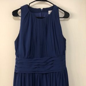 Deep blue chiffon floor length dress